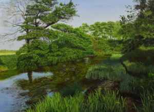 EJ TIL SALG. Guedenå ved gammelstrup. 43x60cm Olie på panel