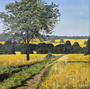 Mit første maleri. 30x30 cm, olie på panel