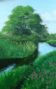 Ole Vildsvinn vejle å. 40x30 cm, olie på panel